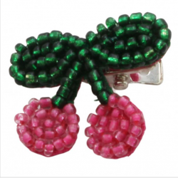 Barrette cerises en perles